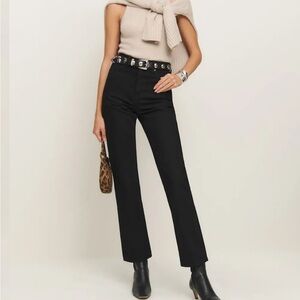 Reformation Cynthia Black High-Waisted Pants
